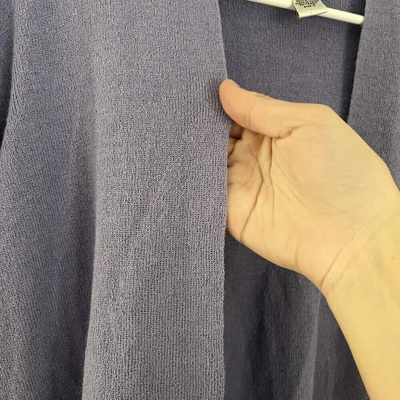 Chicos Women's Linen Open Cardigan Small Purple Long Sleeve Vintage Y2K - Picture 5 of 8